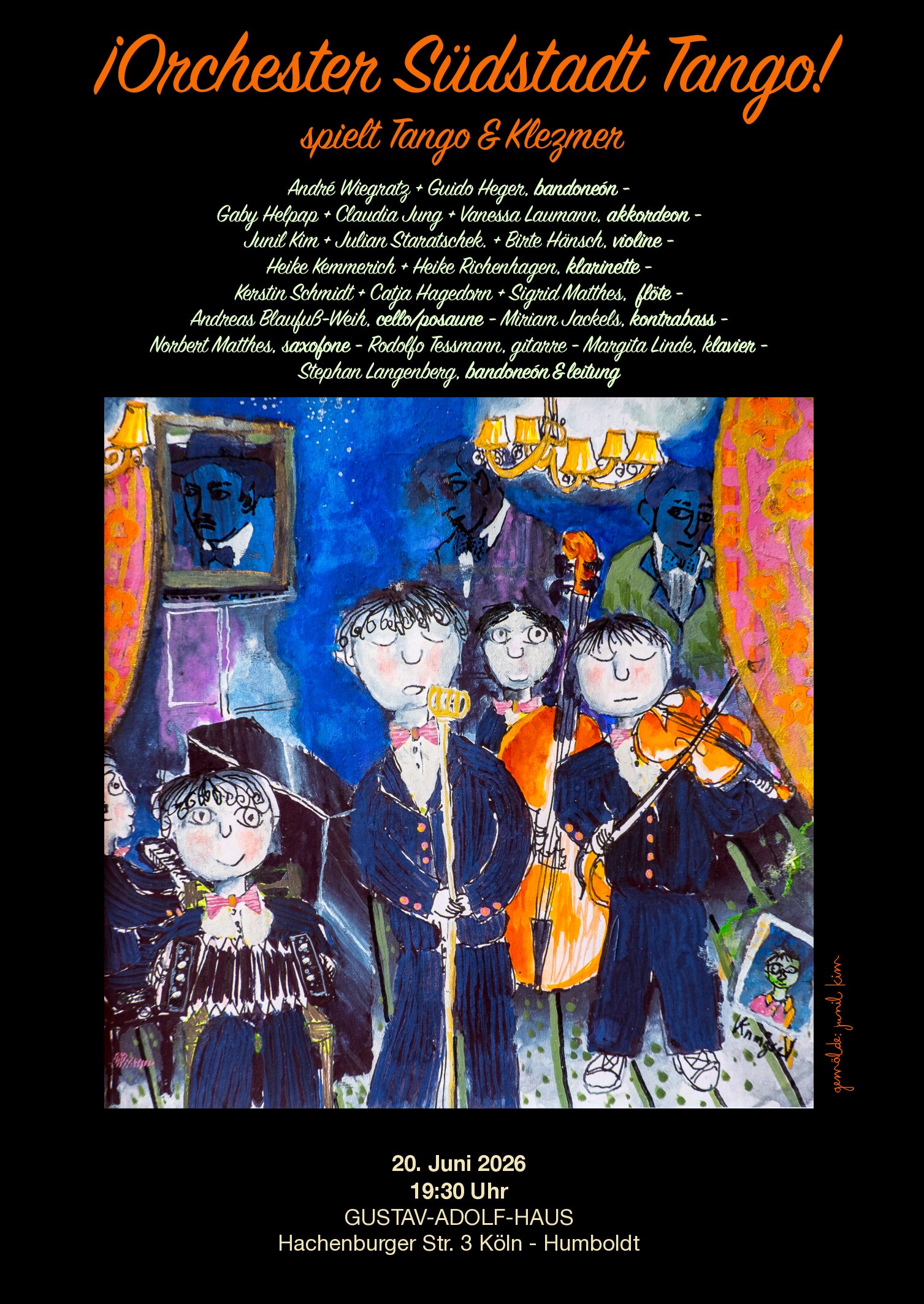 Mehr über den Artikel erfahren Orchester Südstadt Tango am 20. Juni um 19.30 Uhr im Gustav-Adolf-Haus