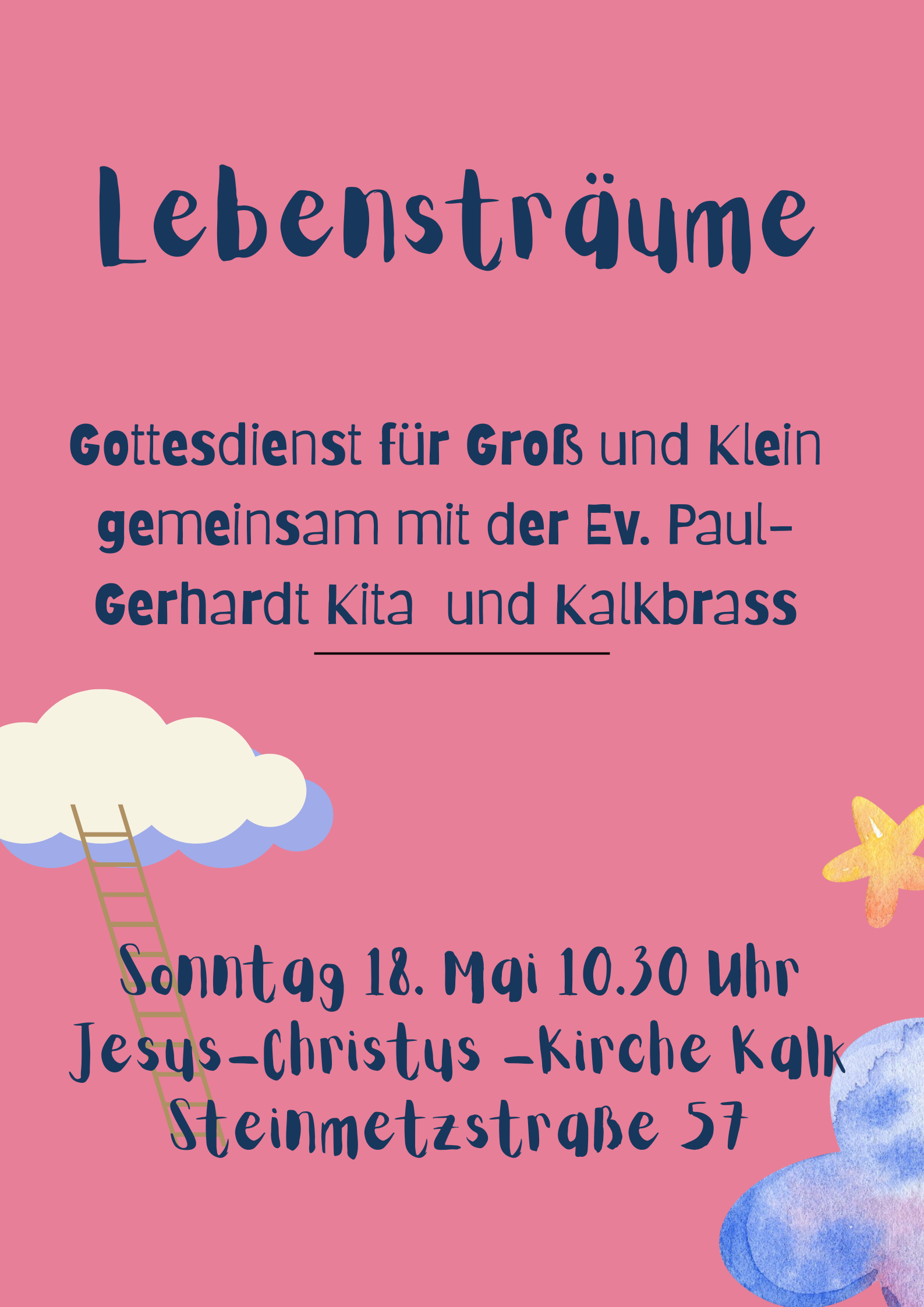 Du betrachtest gerade Sonntag, 18. Mai 10.30 Uhr Gottesdienst für Groß & Klein, Jesus-Christus-Kirche