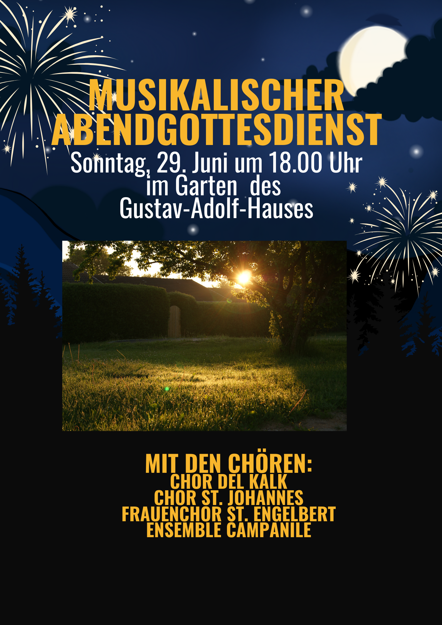 Mehr über den Artikel erfahren Musikalischer Abendgottesdienst am 29. Juni um 18.00 Uhr im Garten des Gustav-Adolf-Hauses