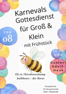 Mehr über den Artikel erfahren Karnevalsgottesdienst für Groß & Klein