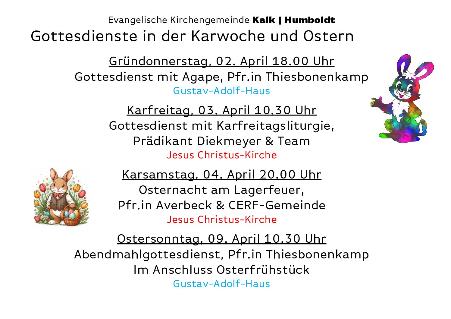 Mehr über den Artikel erfahren Gottesdienste in der Karwoche und Ostern