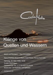 Mehr über den Artikel erfahren Klänge von Quellen und Wasser am 28. März um 19.00 Uhr, Gustav-Adolf-Haus