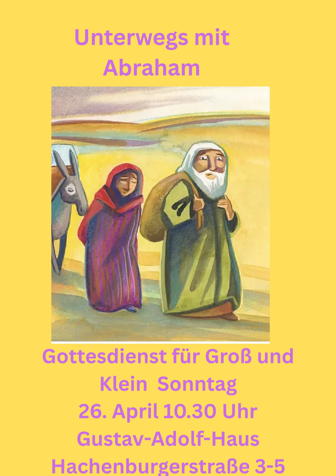 Mehr über den Artikel erfahren Gottesdienst für Groß und Klein, Sonntag, 19. April 10.30 Uhr Gustav-Adolf-Haus