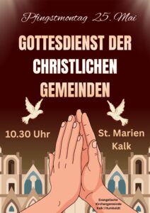 Mehr über den Artikel erfahren Gottesdienst Pfingstmontag, 25. Mai um 10.30 Uhr