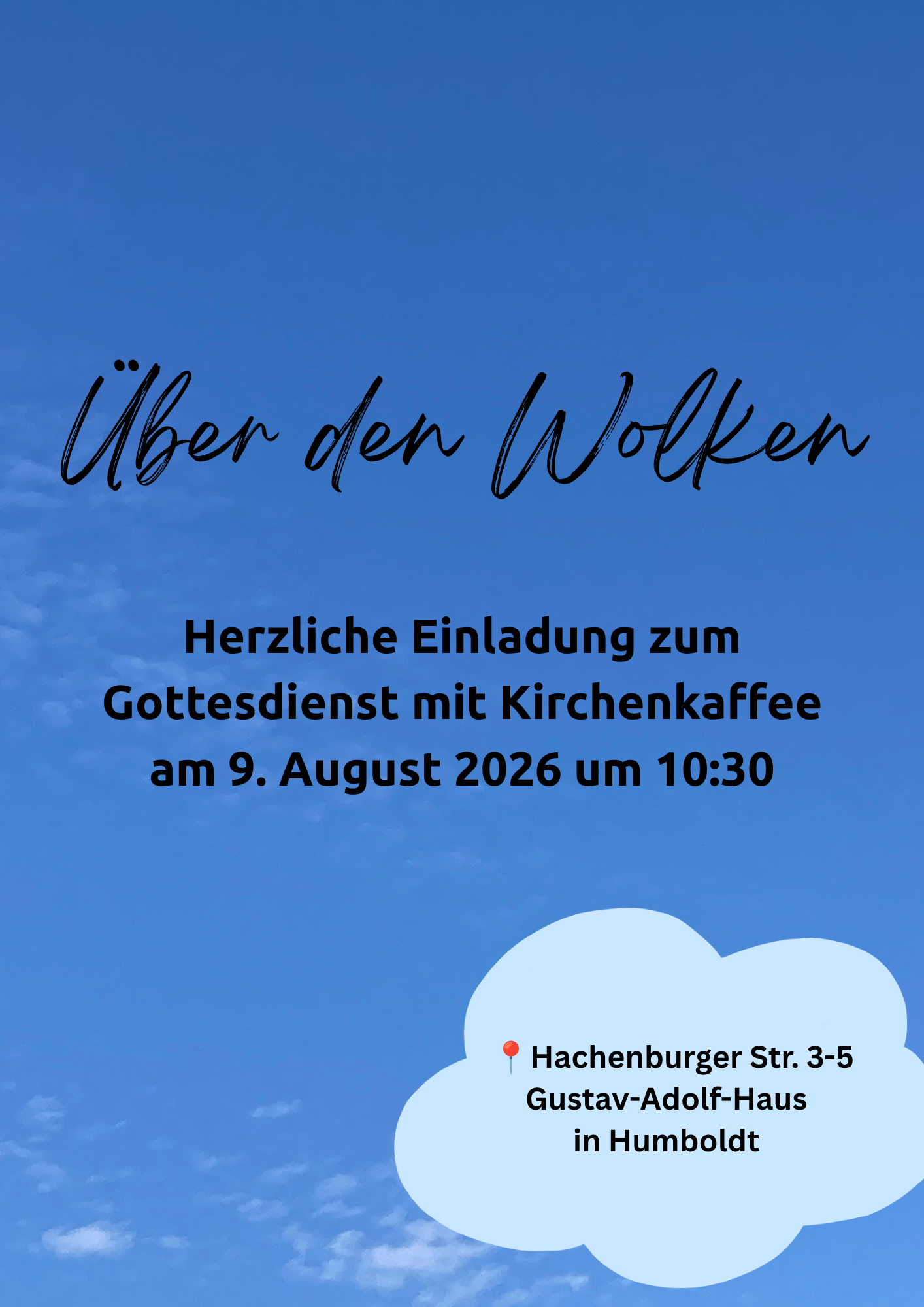 Mehr über den Artikel erfahren Gottesdienst am 9.8.2026 in Humboldt