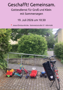 Mehr über den Artikel erfahren Gottesdienst für Groß und Klein am 19.7.26