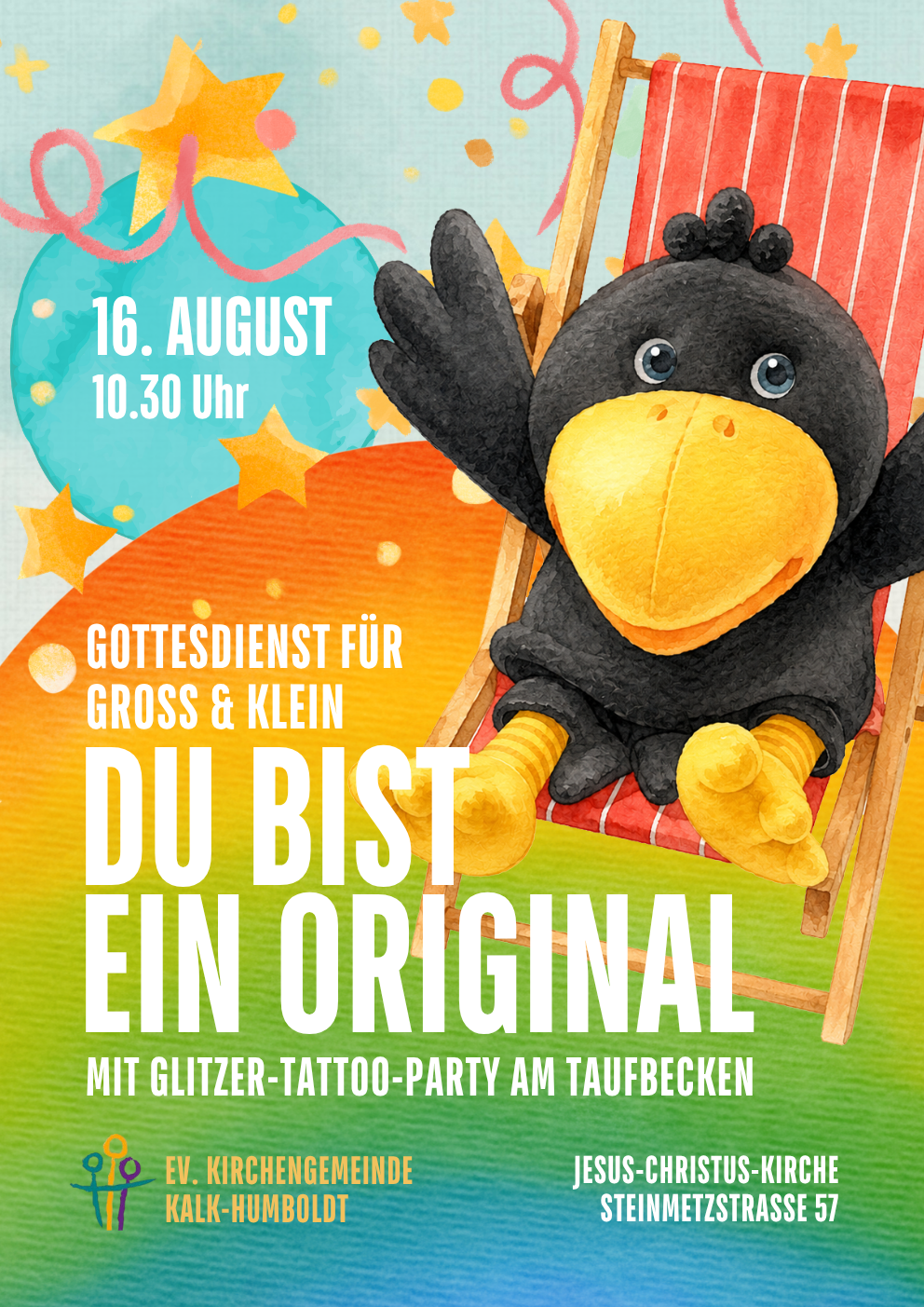 Mehr über den Artikel erfahren Gottesdienst für Groß und Klein am 16.8.26 in Kalk