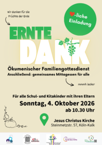 Mehr über den Artikel erfahren Erntedankgottesdienst für Groß und Klein